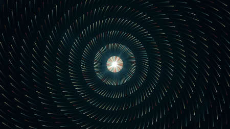 Abstract shining and flashing turquoise star with radiating light and pulsating energy, seamless loop. Animation. Colorful cosmic background.の写真素材