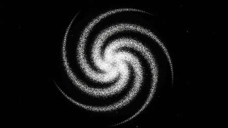 Abstract spinning hypnotic white spiral spreading all over a black screen, monochrome. Animation....