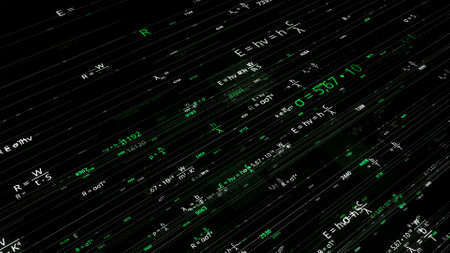 Mathematical formulas in matrix. Animation. Rewritable mathematical ...