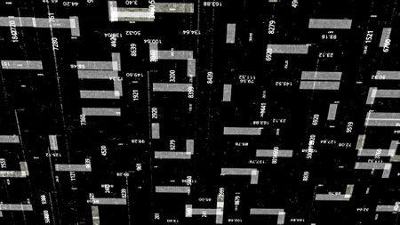 Alien communication data stream lines, seamless loop. Animation. Monochrome pattern with flowing...