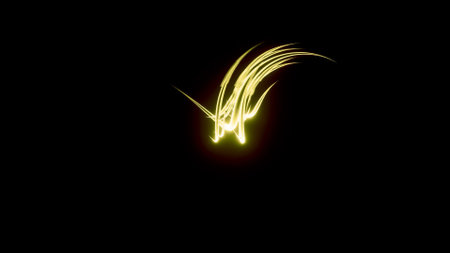 Chaotic movement of colorful light flares isolated on a black background, seamless loop. Design....