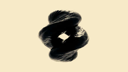 Abstract spinning unusual 3D liquid figure, seamless loop. Design. Spiral shaped unusual rotating object transforming and rippling.の写真素材