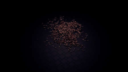 Falling bullets on a dark background. Design. Many abstract bullets falling down on the floor,...