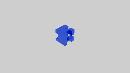 Animation of transforming cube. Design. Small colored cube changes parts and shape on isolated...
