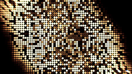 Animation background of glowing particles moving and shining. Motion. Diagonal shaped abstract canvas decorated by shimmering sequins, seamless loopの写真素材