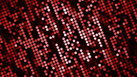 Colored mosaic dots move in stream. Motion. Dizzying animation with stream of colored dots. Flow of mosaic points moves in rotating flowの写真素材