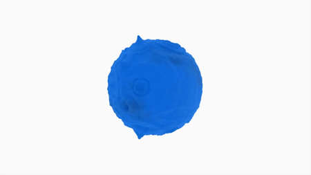 Vibrations on surface of ball on white background. Design. 3D colored ball rotates and oscillates on...