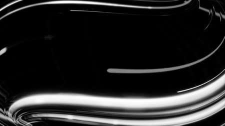 Glowing neon lines move in curved stream. Animation. Curving stream of fast-moving neon lines. Energy flow with glowing lines on black backgroundの写真素材