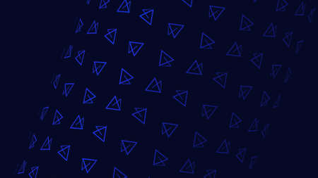 Rotating triangles form figure. Motion. Simple small triangles rotate and move in flow creating...