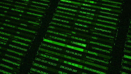 IP addresses and passwords. Animation. Generation of all passwords and addresses of network users...