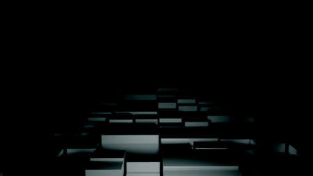 Digital cube abstract background, seamless loop. Design. Flying above the road made of many 3D rows of cubes.の写真素材