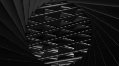 Pattern with rotating metal patterns. Motion. Animation inside mechanism of rotating meat grinder. Rotating bends on background of hole with moving mechanismの写真素材