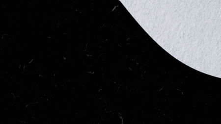 Yin yang black and white connected flowing waves with dust particles, seamless loop. Animation....