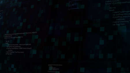 Digital cyberspace futuristic background with data network and line codes. Motion. Technology and...