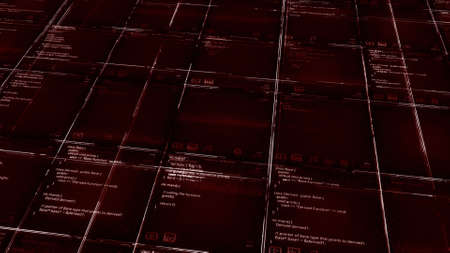 Visualization of an abstract computer program scanning files or data, seamless loop. Animation. Checking digital information, looking for bugs or viruses.の写真素材