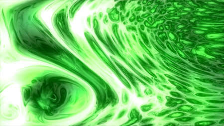 Stains of green ink on the water surface, abstract colored background. Design. Fluid glowing texture...