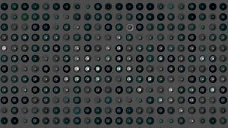 Monochrome abstract background with equalizer disco animated circles, seamless loop. Motion. Led...