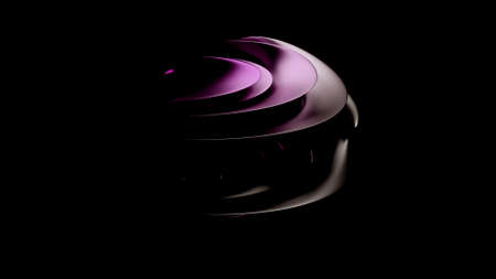 Rotating ball of cut-out layers. Design. Beautiful 3D ball with sophisticated cutouts rotates on...