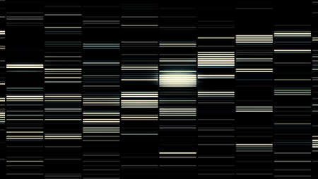 Monochrome narrow blinking tiles on a dark background, seamless loop. Motion. Metal grey shine of...