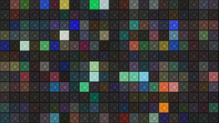 Beautiful background of colorful flashing squares. Motion. Stylish mosaic background of flashing...