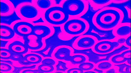 Abstract colorful circular stains, digital background, seamless loop. Design. Different Rings...