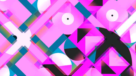 Colorful abstract art background with moving geometry shapes. Motion. Concept of suprematism,...