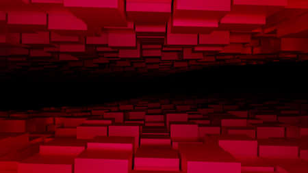 A bright saturated tunnel. Design. An empty tunnel that moves from bottom to top with darkness...