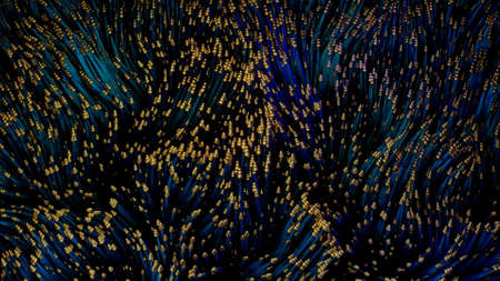 Underwater extraterrestrial seaweed of blue and golden colors, seamless loop. Design. Beautiful...