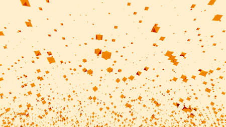 Levitating and springing up randomly bright particles. Design. Geometric and abstract background...