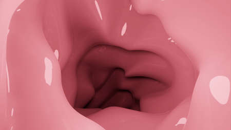 Blue and pink background.Design.An abstraction made like jelly that moves like a tunnel from the inside slightly shines and shimmers with different lights.の写真素材