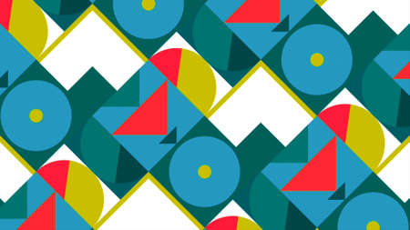 Blue abstraction. Motion. Various geometric shapes changing color and location constantly...