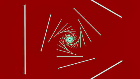 Colorful triangular energy tunnel with a dot in the middle, seamless loop. Design. Rotating narrow...