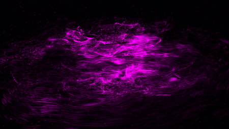 Digital animation of briefcase icon decaying into multicolored moving plexus networks on black background. animation. Animation. Technology, business and internet backdrop.の写真素材