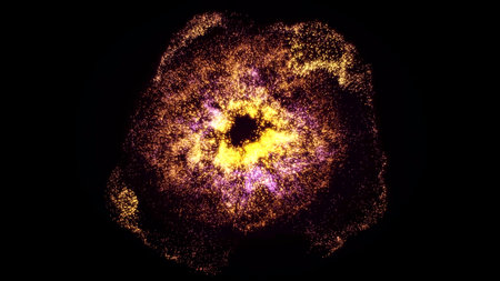Abstract animation of colorful animated kaleidoscopic background with shining light particles on the...