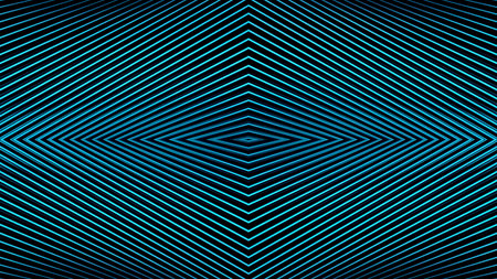 Abstract blue optical illusion with spreading rhombuses. Motion. Narrow lines spreading from the center into all the sides.の写真素材