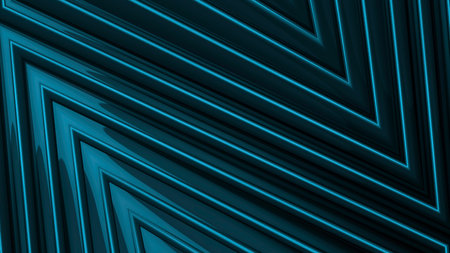 Triangular 3d pattern with metallic texture. Motion. Beautiful pattern with triangular lines on surface. Metal surface with three-dimensional triangular patternの写真素材