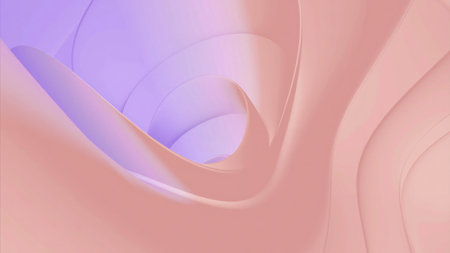 Abstract hole inside light pink or beige tunnel. Design. Corridor with bended beautiful hole.の写真素材