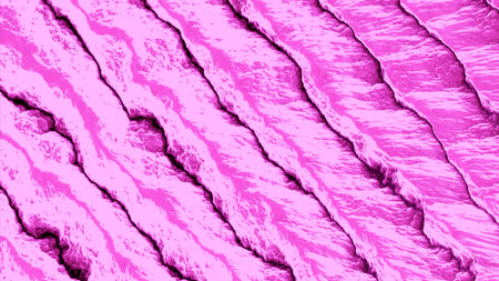 Abstract rotating pink curved flats tripes. Design. Spinning pink surface with the effect of hallucinations or LSD.の写真素材