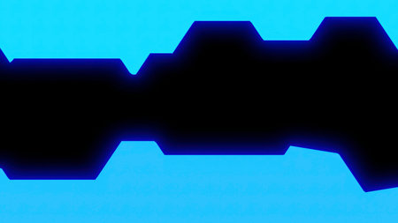 Black stripe with irregularities and wavy movements. Design. Geometric wavy spot moves in stripe. Strip with illusion and shadowsの写真素材