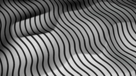 Abstract striped fabric in rippling motion. Motion. Wavy lines pattern of a moving cloth.の写真素材