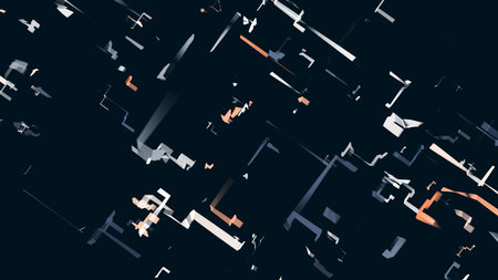 Moving lines in form of maze. Motion. Lines move according to scheme. Abstract diagram of moving lines and stripesの写真素材