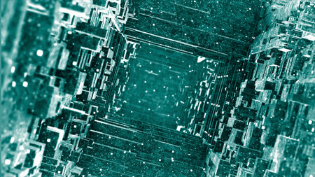 Moving 3d space with square walls. Motion. Surreal 3d space with moving squares and walls. Dizzying...