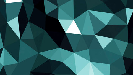 Abstract geometric background with shimmering triangles. Design. Background of shimmering crystal triangles. Beautiful shimmer of 3d triangles on surfaceの写真素材