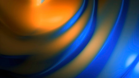 Background of colorful 3d liquid with waves. Design. Colorful liquid moving with waves. Bright liquid with colored light moves with wavesの写真素材