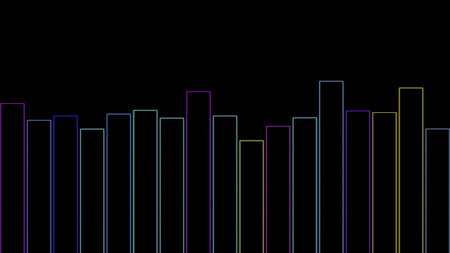 Abstract visualization of currency exchange rate jumps. Design. Process of volatility in digital bar...