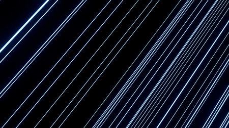 Blue and gold lasers. Design.Super-bright thin rays in the animation change positions and scatter in different directions.の写真素材