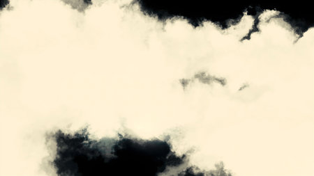 Animation of clouds on black background. Motion. Movement through white clouds in black space. Flying through clouds or thick white smokeの写真素材