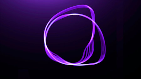 Green and purple background . Motion . A bright background with a glowing ring in the animation that separates and the light creates different patterns with a beam.の写真素材