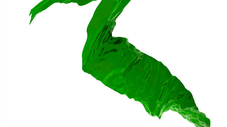 Animation with transitions and fabric line changes. Design. Beautiful transition of shaped tree leaf into fabric line. Developing fabric line is moving on white backgroundの写真素材