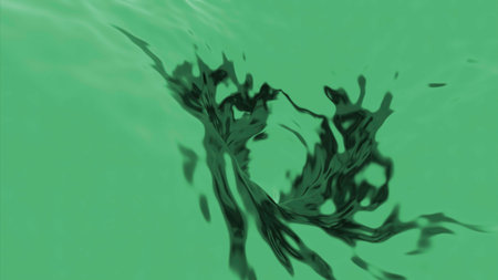 Moving flow of colored liquid with glare. Design. Animation with moving 3d liquid and shadows on surface. Ripples and shadows on surface of fluid flowの写真素材